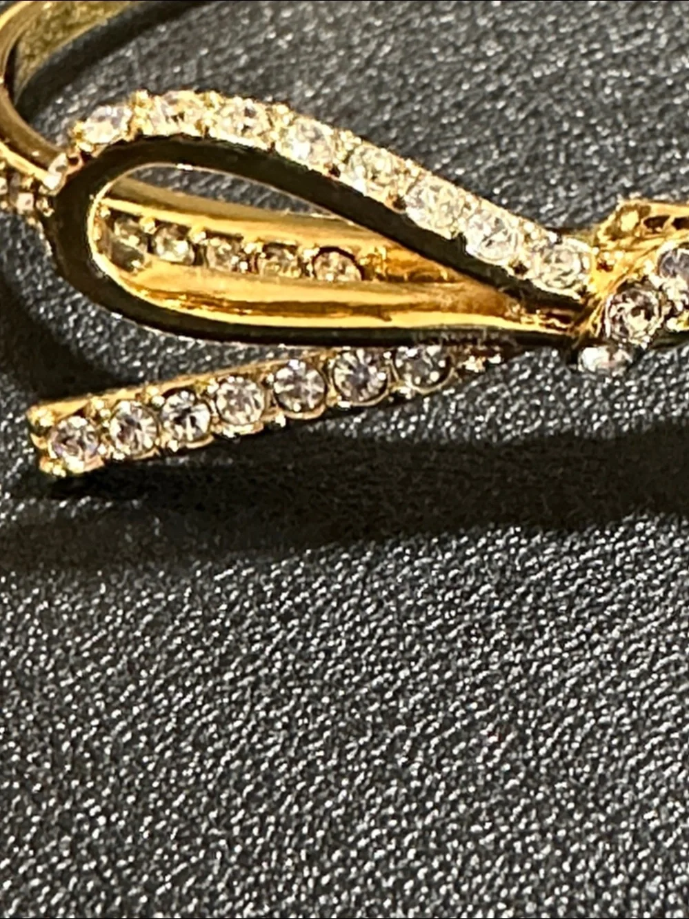 Kate Spade New York Skinny Mini Pave’ Gold Plate Bow Hinged Bangle Bracelet